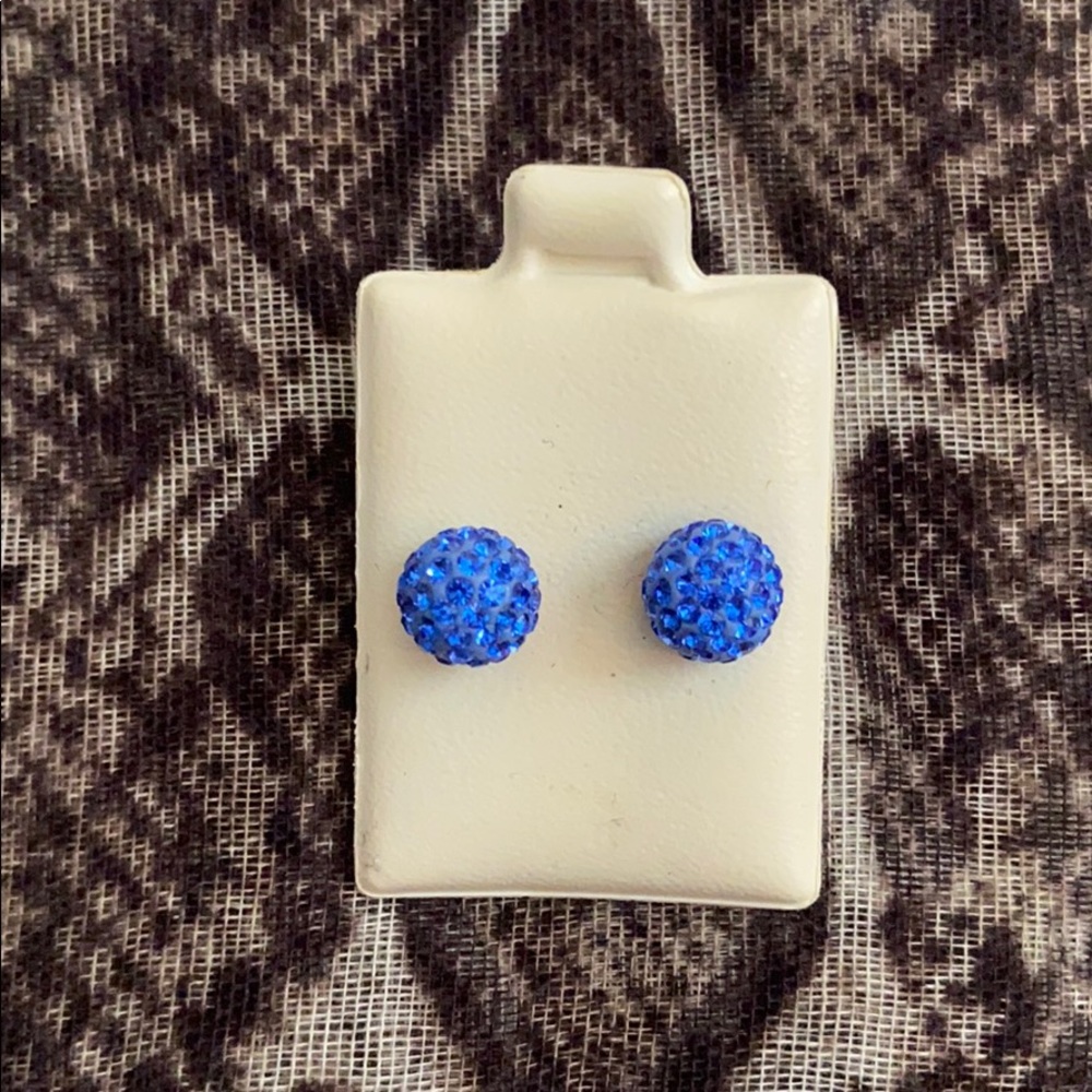 NWT blue sparkly stud earrings